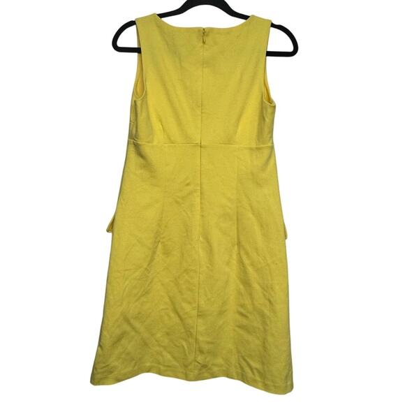 Michael Kors Yellow Sleeveless Sheath Dress Size 4 V-Neck Pockets Mod Retro - Picture 6 of 6